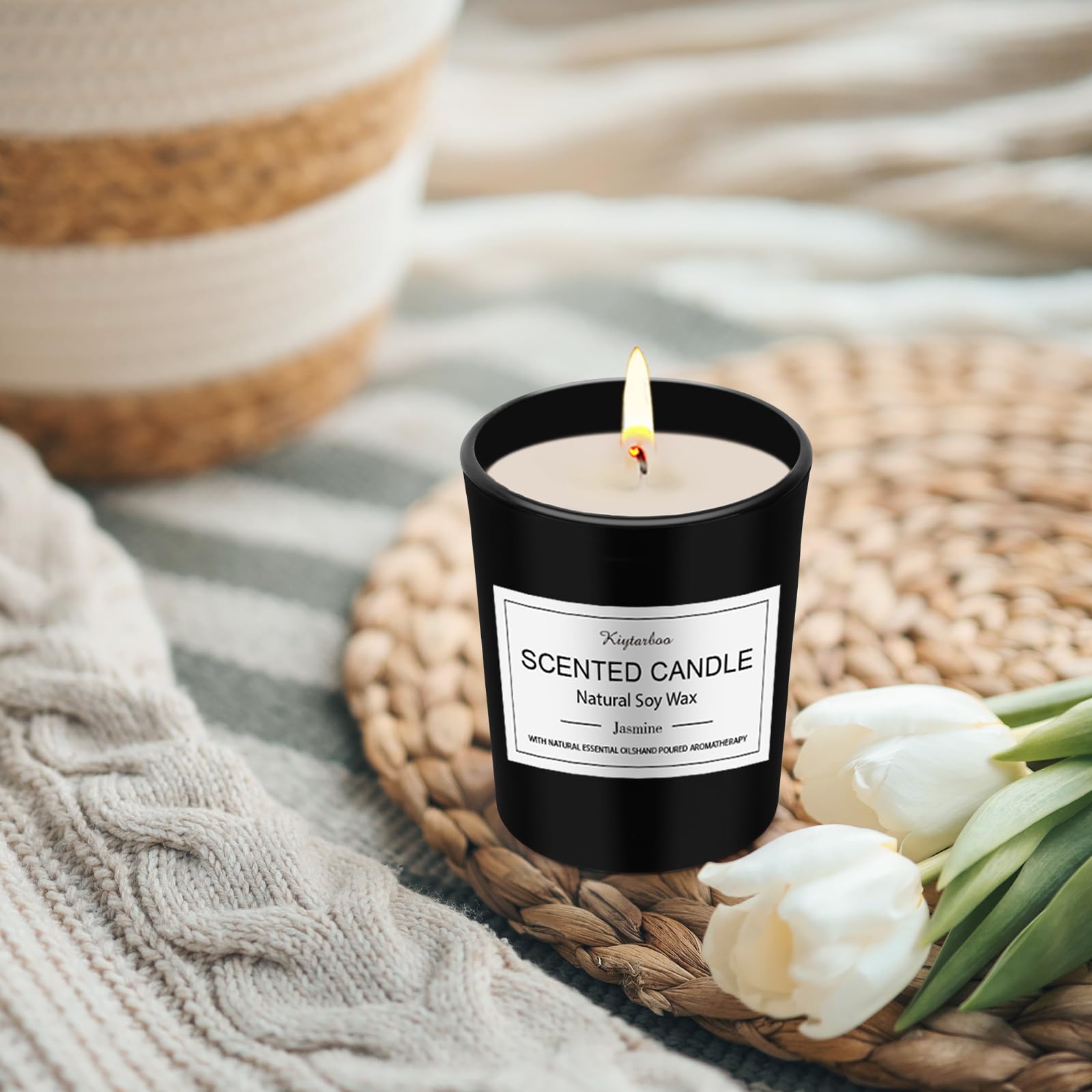 Coffret 12 Bougies Parfumées De Noël En Cire De Soja - Cadeau Aromathérapie Portable Avec 12 Parfums Relaxants