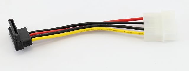 rhinocables Molex LP4 Power Adapter Cable, 5.25in PSU Lead for Power HDD, SSD, DVD RW, Hard Drive - Various Ends Including Molex to Sata Power Cable, Molex to Floppy & Molex to 6 Pin