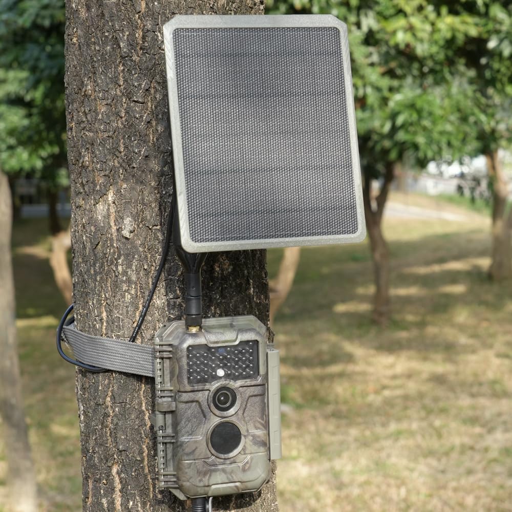 GardePro SP350 Panel Solar con Batería Recargable para Cámara de Caza, 12V/1A, 9V/1.3A, 6V/2A, Enchufe 5.5x2.1mm/4.0x1.7mm para Cámara de Caza GardePro A3S, A5, A60, E5, E5S, E6, E8, X20, X50