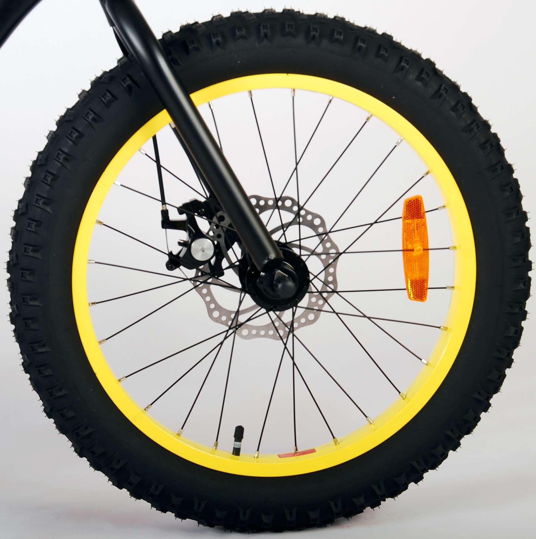 Bicicleta de montaña para niños de 20 pulgadas, incluye 6 velocidades y 2 frenos de mano, color amarillo y verde