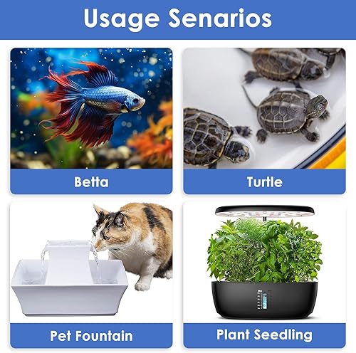 Miniatura 7 de Mini calentador de acuario ajustable de 25 W sumergible para tanque de peces con pantalla digital LED, calentador de tanque de tortuga, calentador