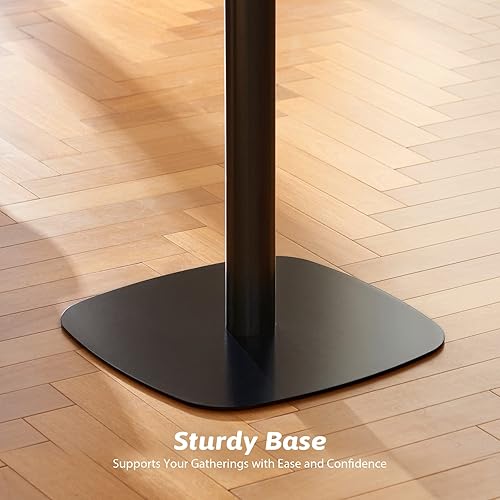 Miniatura 25 de VONLUCE Mesa de comedor cuadrada moderna para 2 y 4 personas, mesa de comedor pequeña de cocina con pedestal de 32 pulgadas, estilo de mediados de