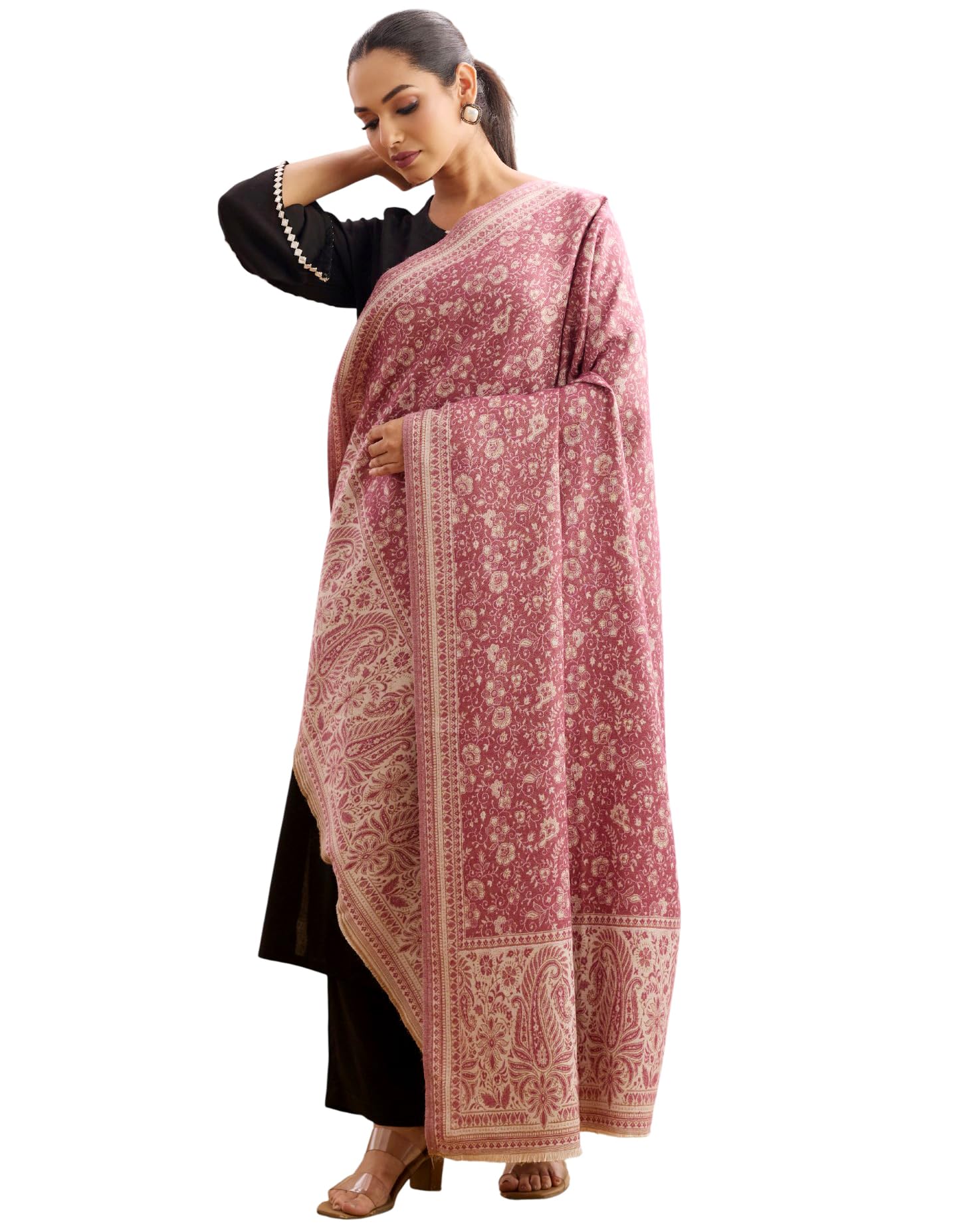 Women's Premium Acrylic Paisley Shawl, 100cm x 200cm