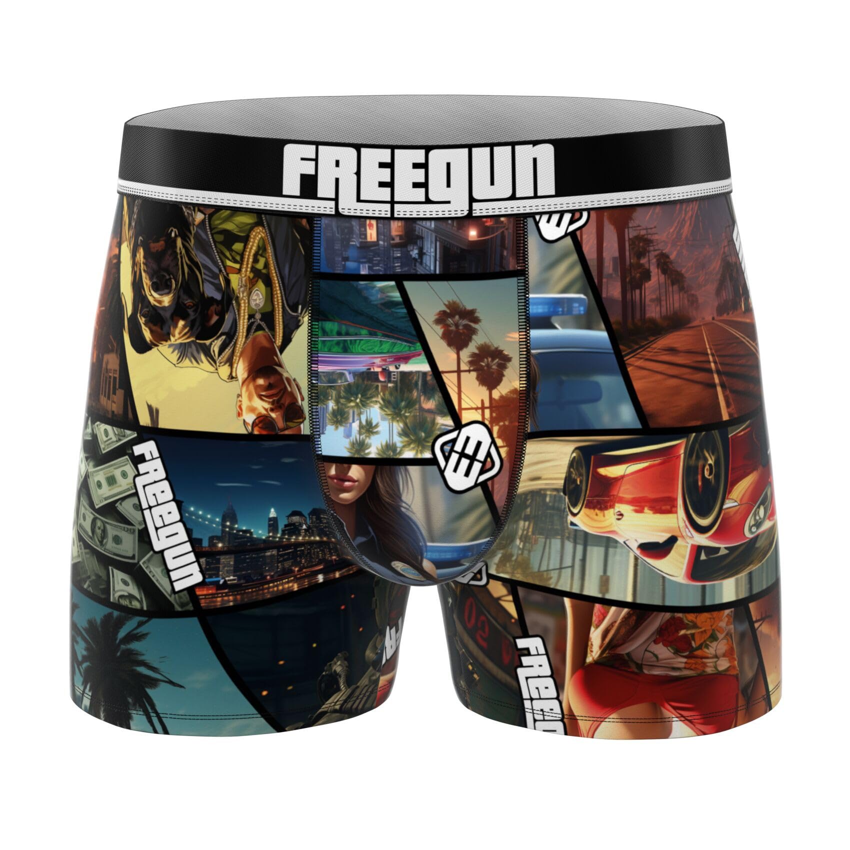 FREEGUN Boxer Enfant Sport Drift Racing, Caleçon Garçon (Lot de 3)