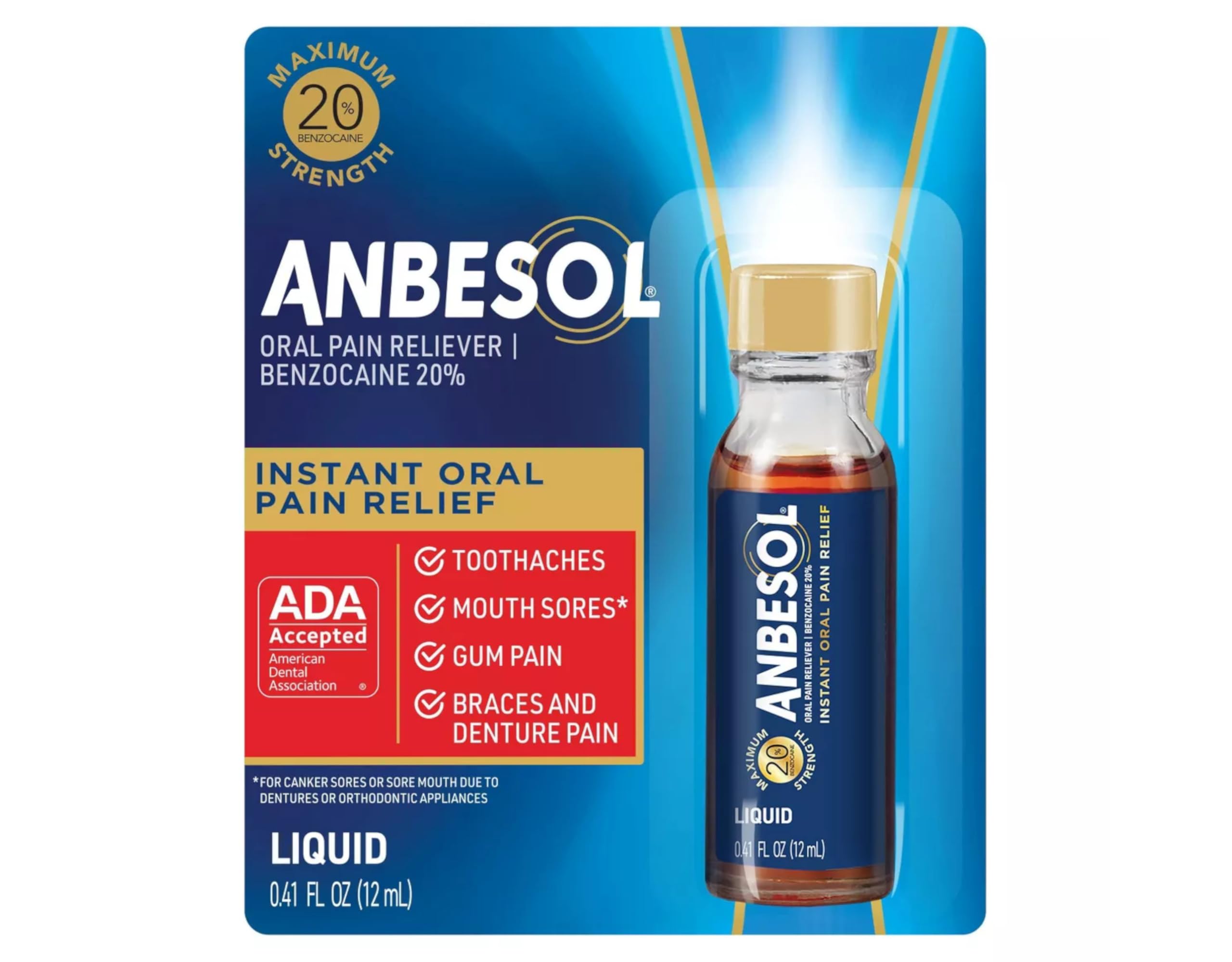 Anbesol Liquid Maximum Strength, 0.41 Fl Oz