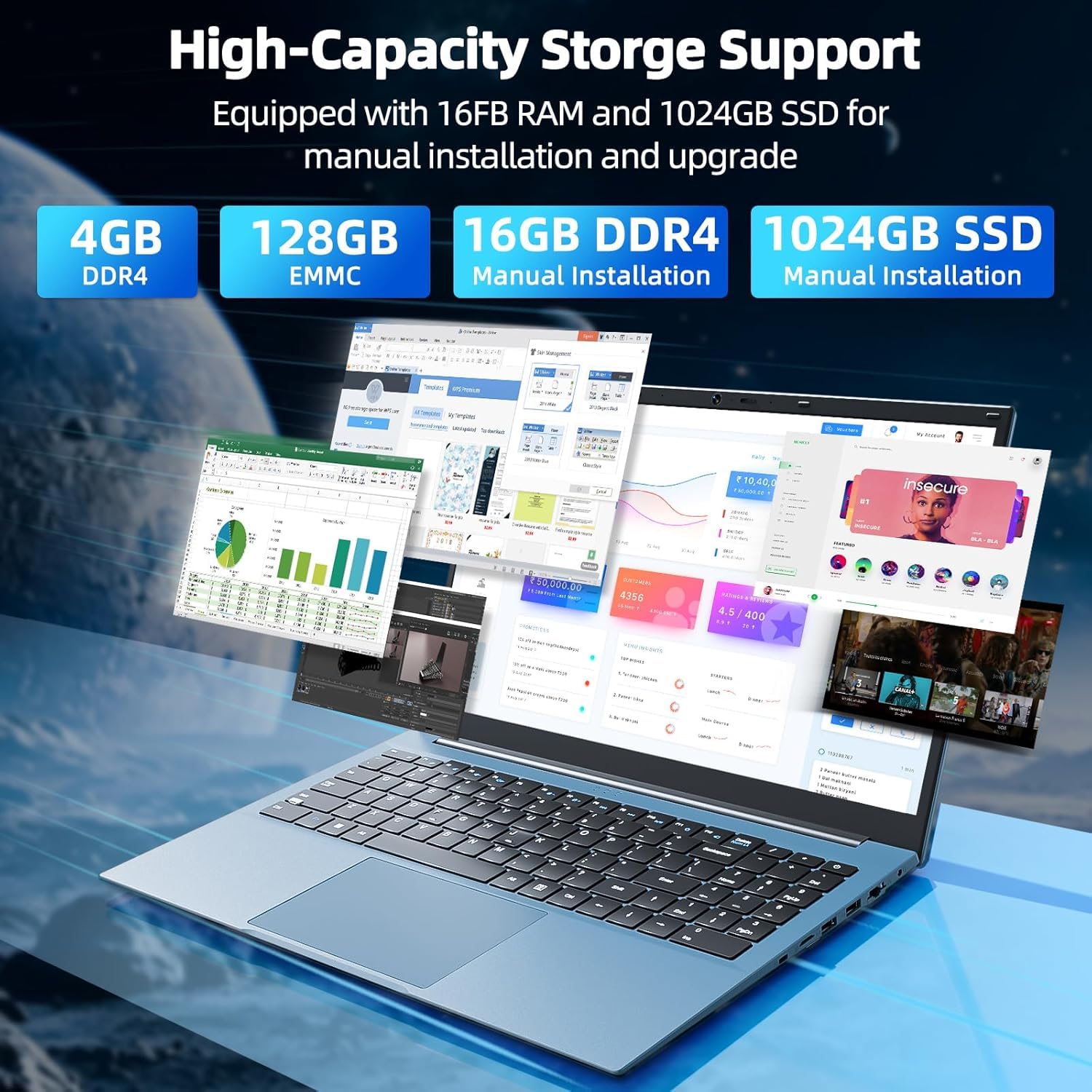 SGIN 15.6" Laptop - 16GB RAM, 1TB SSD, Intel I3 - Perfect For Work & School