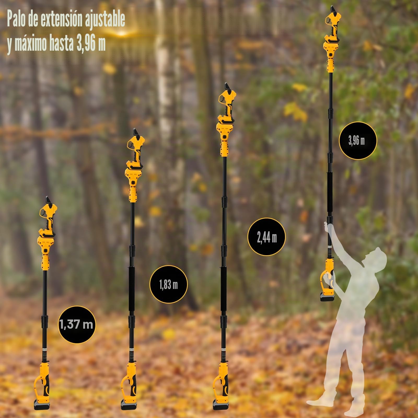 Tijera de ramas eléctrica telescópica 2 EN 1 para Dewalt 20V 18V | sin batería Jardín tijeras de podar Barra Motor sin escobillas Eléctrico Sierra de ramas Batería para podar árboles árboles