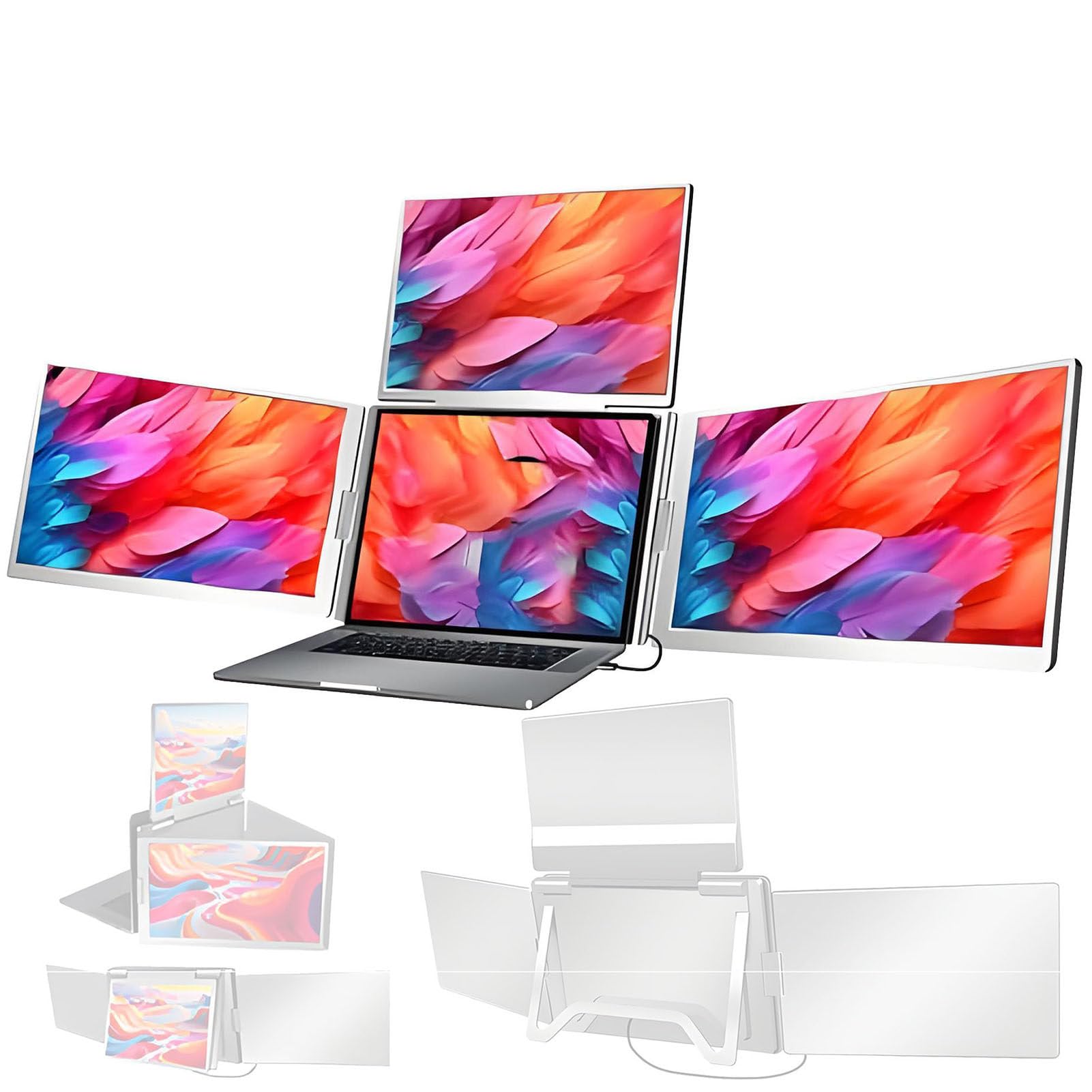 Przenośny Monitor Z Trzema Ekranami do Laptopa 14‑inch