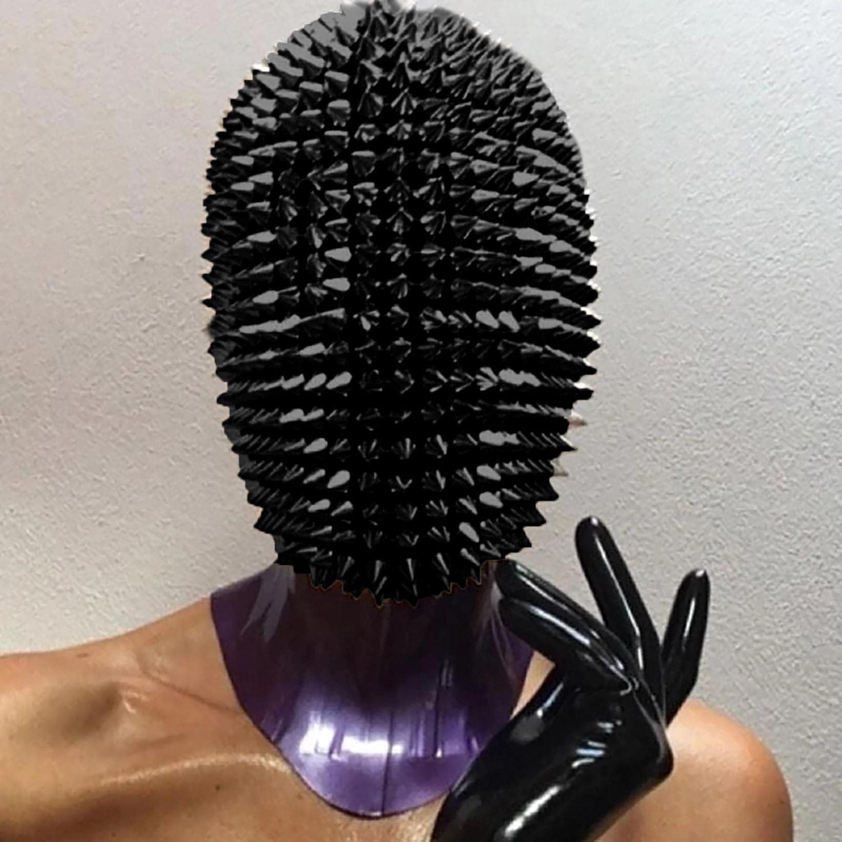 Onefa Halloween Mask, Studded Spikes Full Face Cover Halloween Cosplay Funny Mask, Cosplay Props Suitable for Any Party