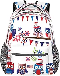 Mochilas para adolescentes meninas meninos bonito coruja bandeira mochila de viagem para mulheres homens mochilas para livros mochilas faculdade para escola, laptop de trabalho mochilas resistentes à água mochila para caminhadas, Multicolor, Medium