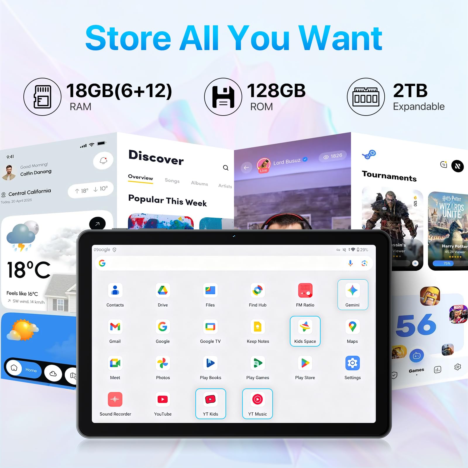 Tablet o primeiro Android 15 do mundo com Gemini AI, 10,1
