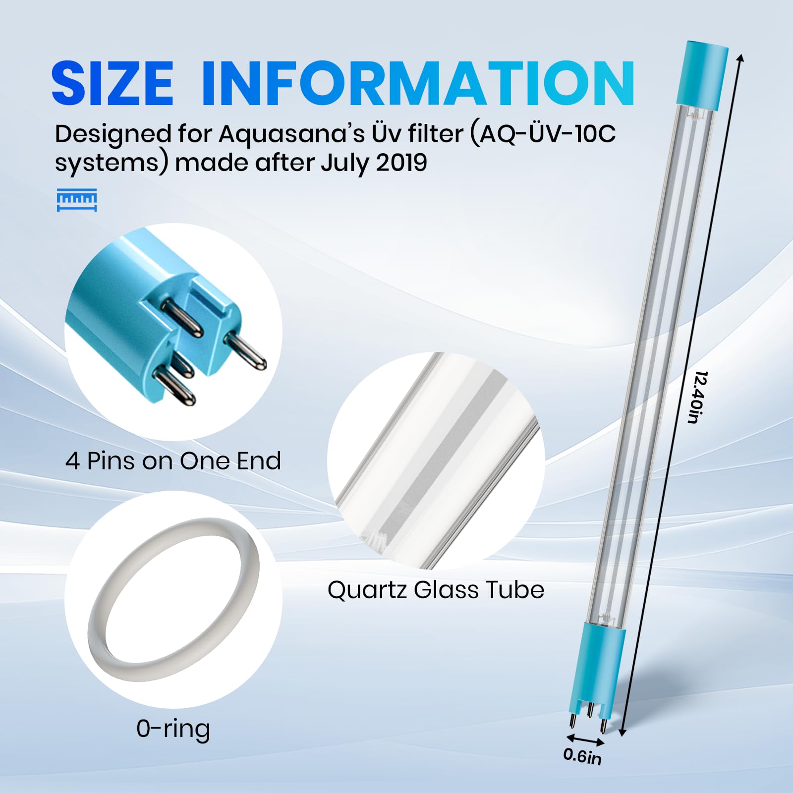 PROPART AQ-ÜV-L330C - Lámpara ÜV de repuesto para filtros de agua Aquasana para toda la casa, para compras después de julio de 2019 o posteriores, reemplazo de luz UV Aquasana con vida útil de 18.000