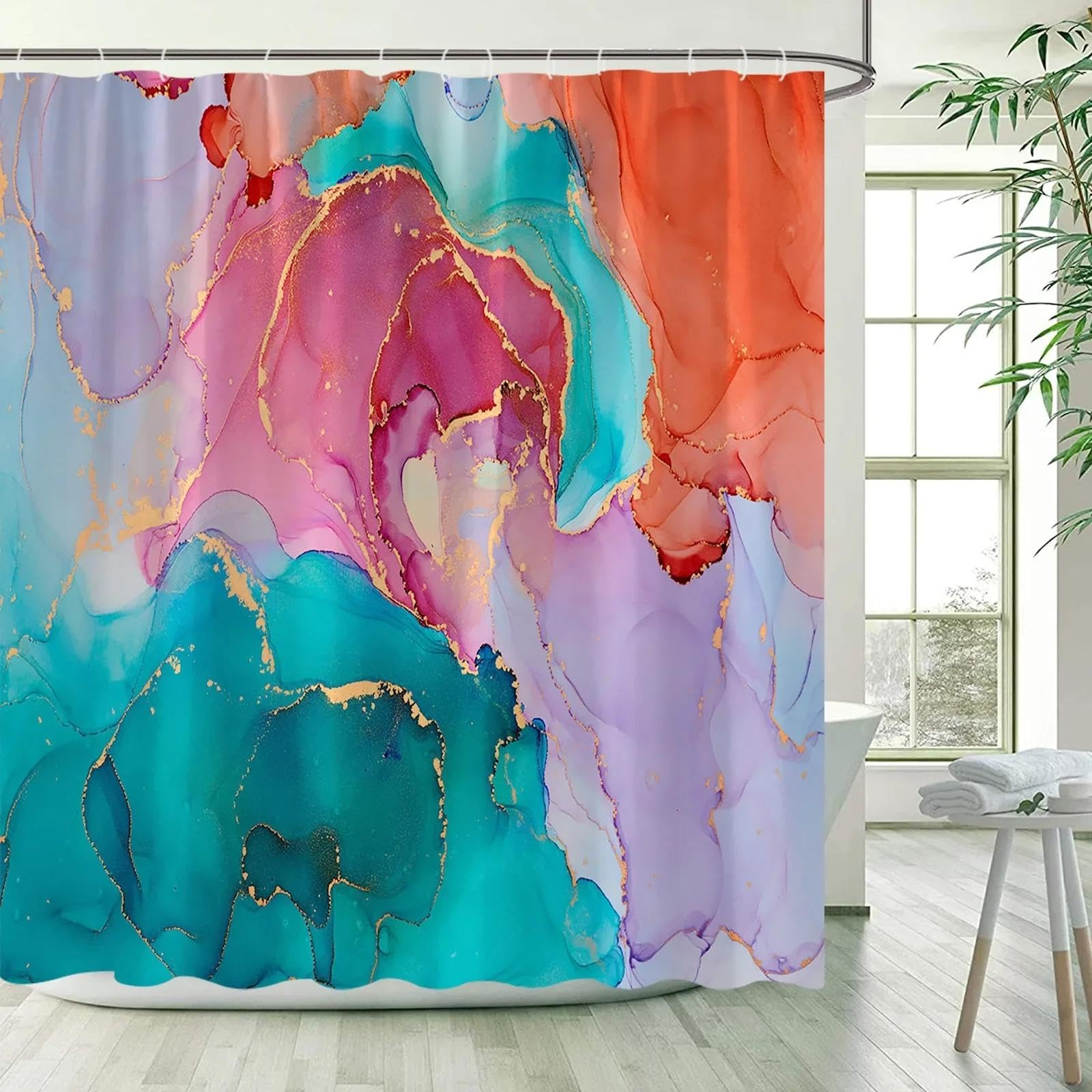 Rideau de bain géométrique pour une décoration moderne chic