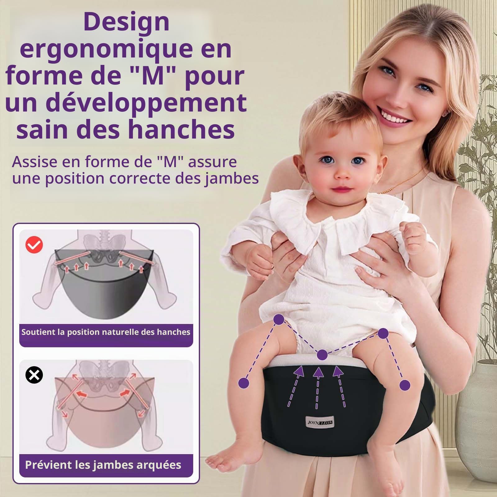 Porte-bébé Ergonomique avec Sangle Réglable - 6 en 1 Nouveau-né à Enfant en Bas âge, Porte-bébé Respirant en Mesh pour l'Été, Compact pour les Voyages & Aventures en Plein Air (noir)