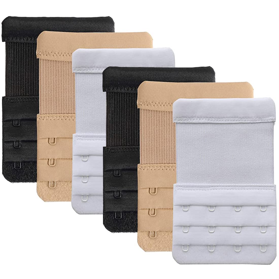 prime cart Women's Bra Extenders Soft Comfortable Stretchy Bra Extension Plus Size Elastic Strap Band Extender for Women Hook Bra Strap Extender Bra Extenders (6 PIECES (4 HOOK 4 RAW), MIX)-picture-29