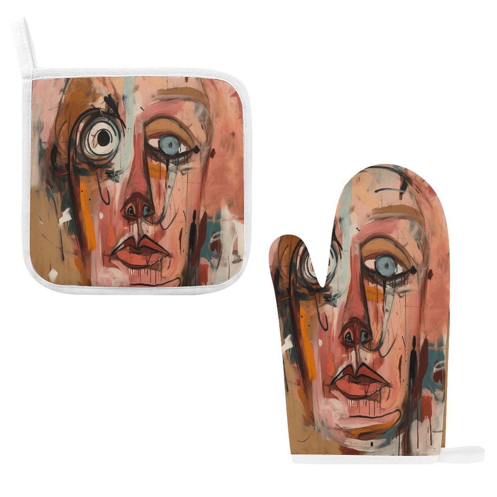 Fodpand Style Face With Eyes Oven Mitts And Pot Holders Sets