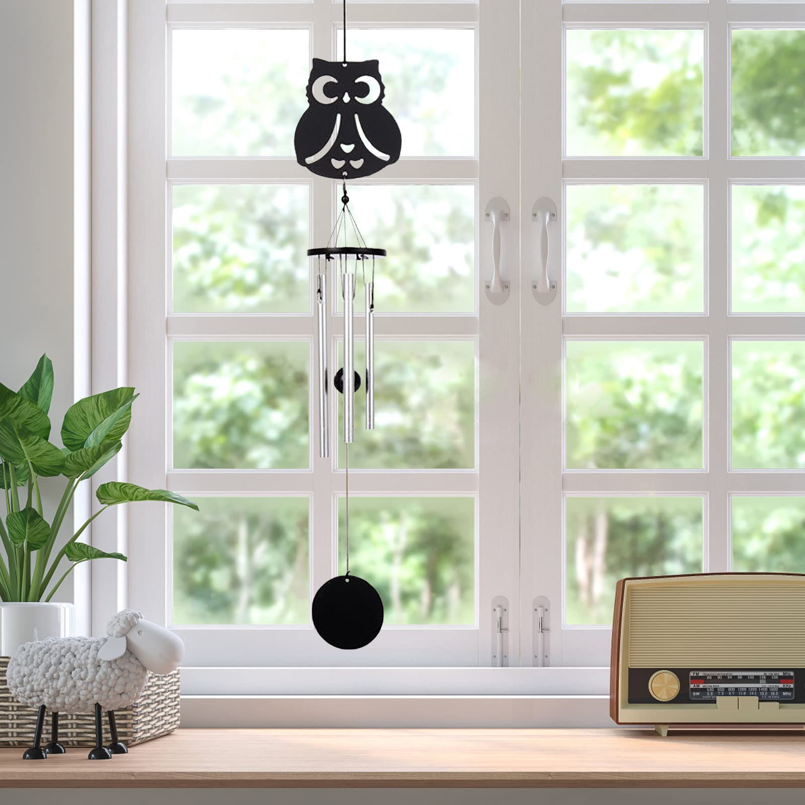 Campane A Vento In Alluminio A Forma Di Gufo - Decorazione Giardino Con Melodia Rilassante - Foto 10