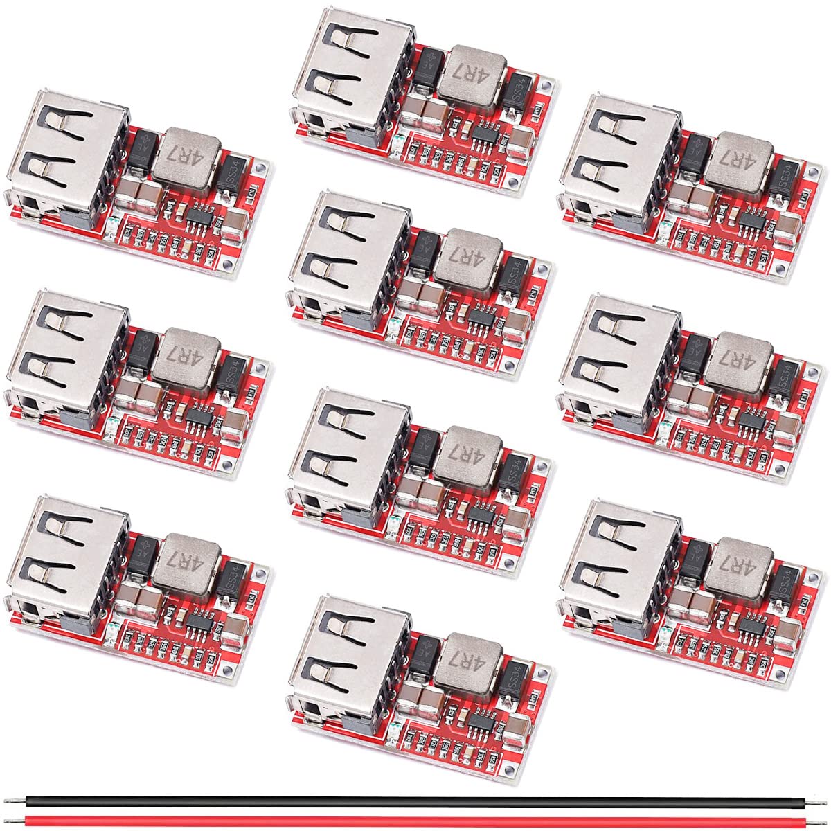 10 Pcs DC-DC Buck Converter Module - 6-24V Input To 5V 3A Output, USB Charger Module For 12V/20V Systems - View #9