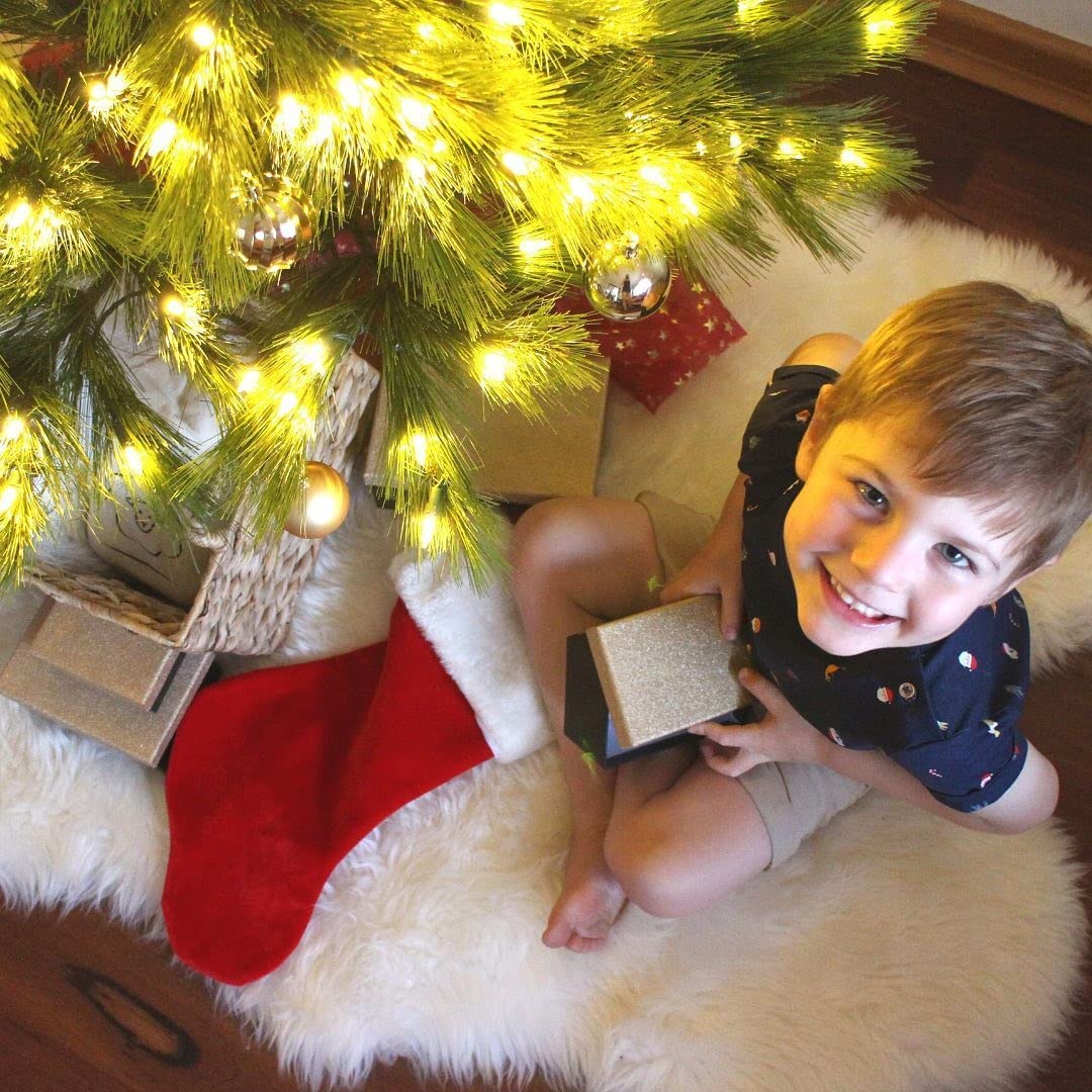 Gonna Per Albero Di Natale In Pelliccia Sintetica - Diametro 90cm, Bianca, Per Decorazioni Natalizie - Foto 8