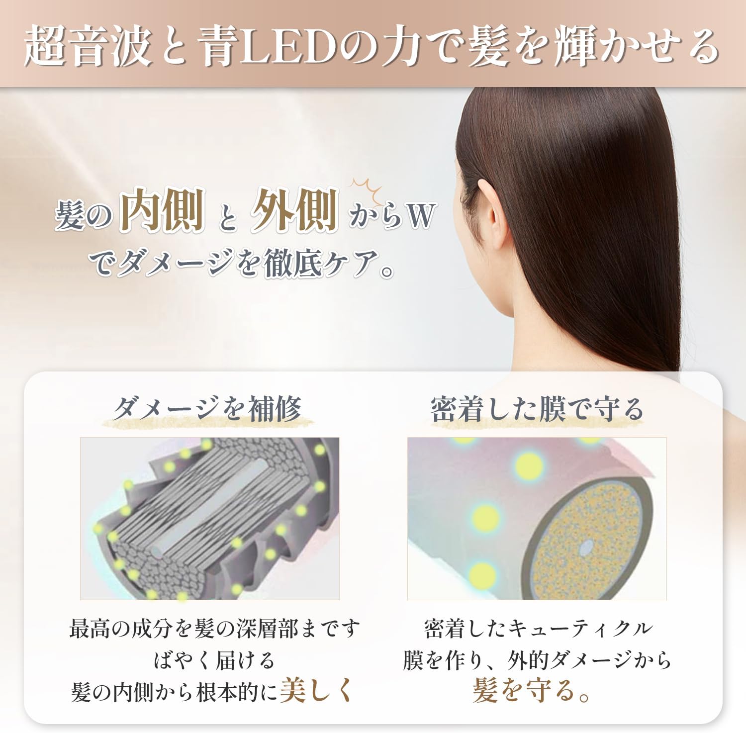 Kiboer 超音波トリートメントアイロン ヘアケア 髪質改善 浸透促進