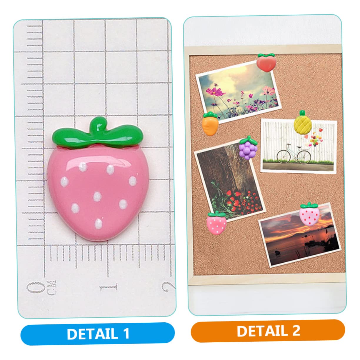 HOMSFOU 4 Sätze Obst Pin Pin Karte Bunte Karten Reißnägel Reißnägel Für Pinnwände Reißnägel Und Reißnägel Reißnägel Zum Aufhängen Von Karten Reißnägeln Dekorative Reißnägel 30 Stück * 4