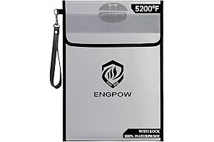 Fireproof Document Bag with Lock (5200℉),15”x11”Waterproof and Fireproof Money Bag with Reflective...