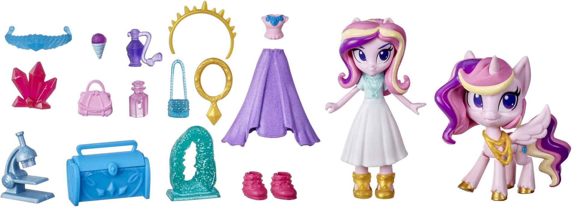 - Equestria Girls Princess Cadance Crystal Festival Potion Princess - 3-Inch Mini Doll and Toy Pony Figure with 20 Accessories
