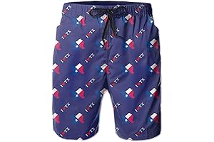 Texas Flag Swim Trunks: USA Patriotic Board Shorts for Men