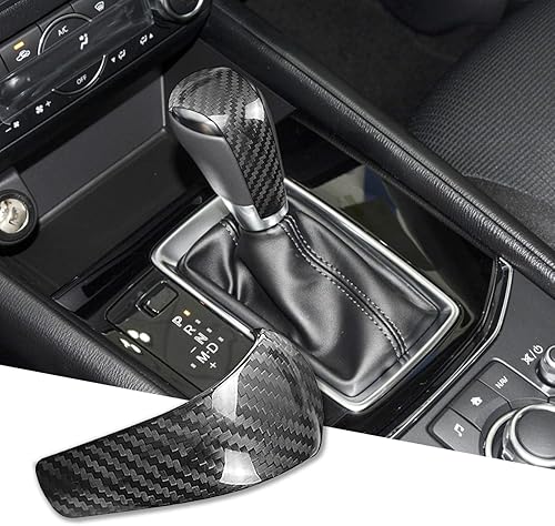 Miniatura 5 de Compatible con pomo de palanca de cambios de fibra de carbono, decoración modificada para Mazda 3 6 CX-3 CX-4 CX-5 CX-8 (negro)