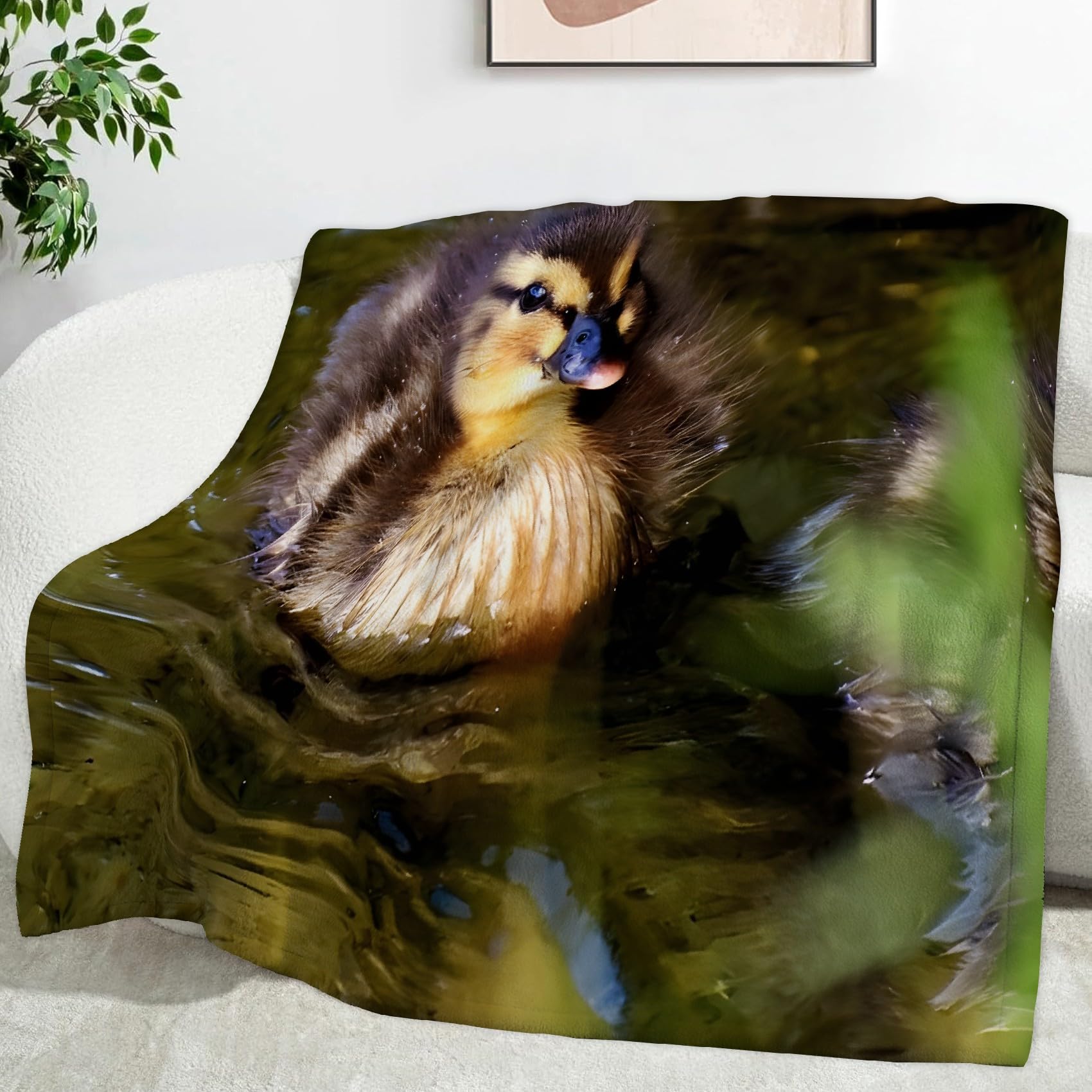 Couverture petit canard chaude et légère, grand plaid polaire flanelle 180x220