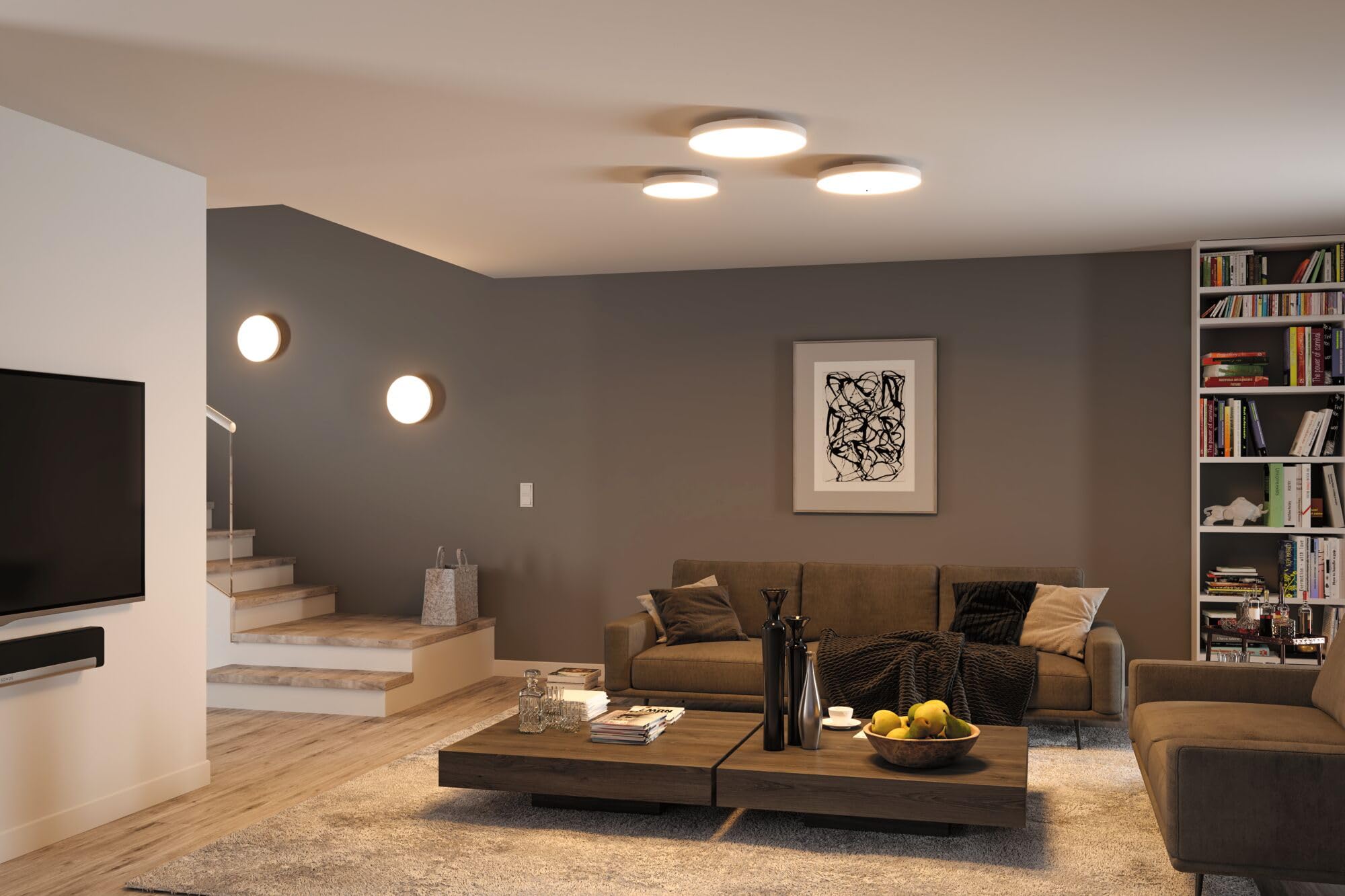 Paulmann 79899 panel LED Velora Smart Home Zigbee 600 mm okrągły, w zest. 1x16,5 W ściemniany, sterowanie kolorami RGBW, oprawa sufitowa 3000 K