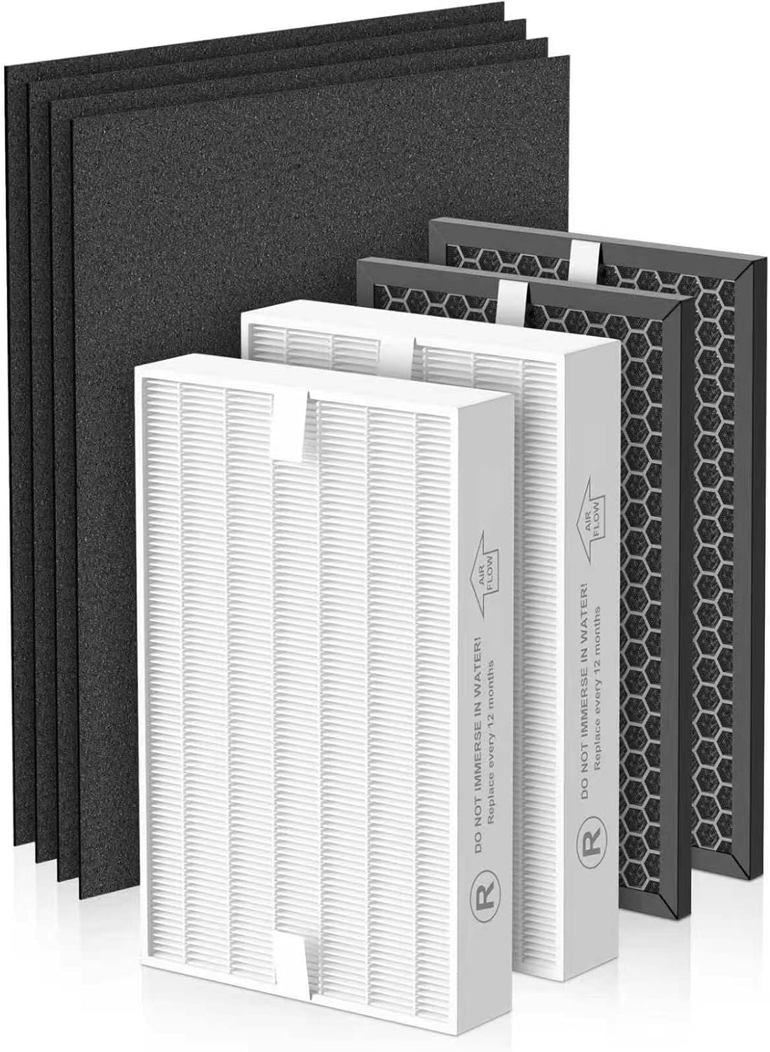 8-Pack HPA5100B Replacement Filter Compatible with Honeywell Air Purifiers HPA5100 HPA5150 HPA3100, 2 Premium, 2 S Carbon and 4 A Pre-Filters, Part # HRF-R1 HRFSC1 HRF-ARVP100 HRF-A100