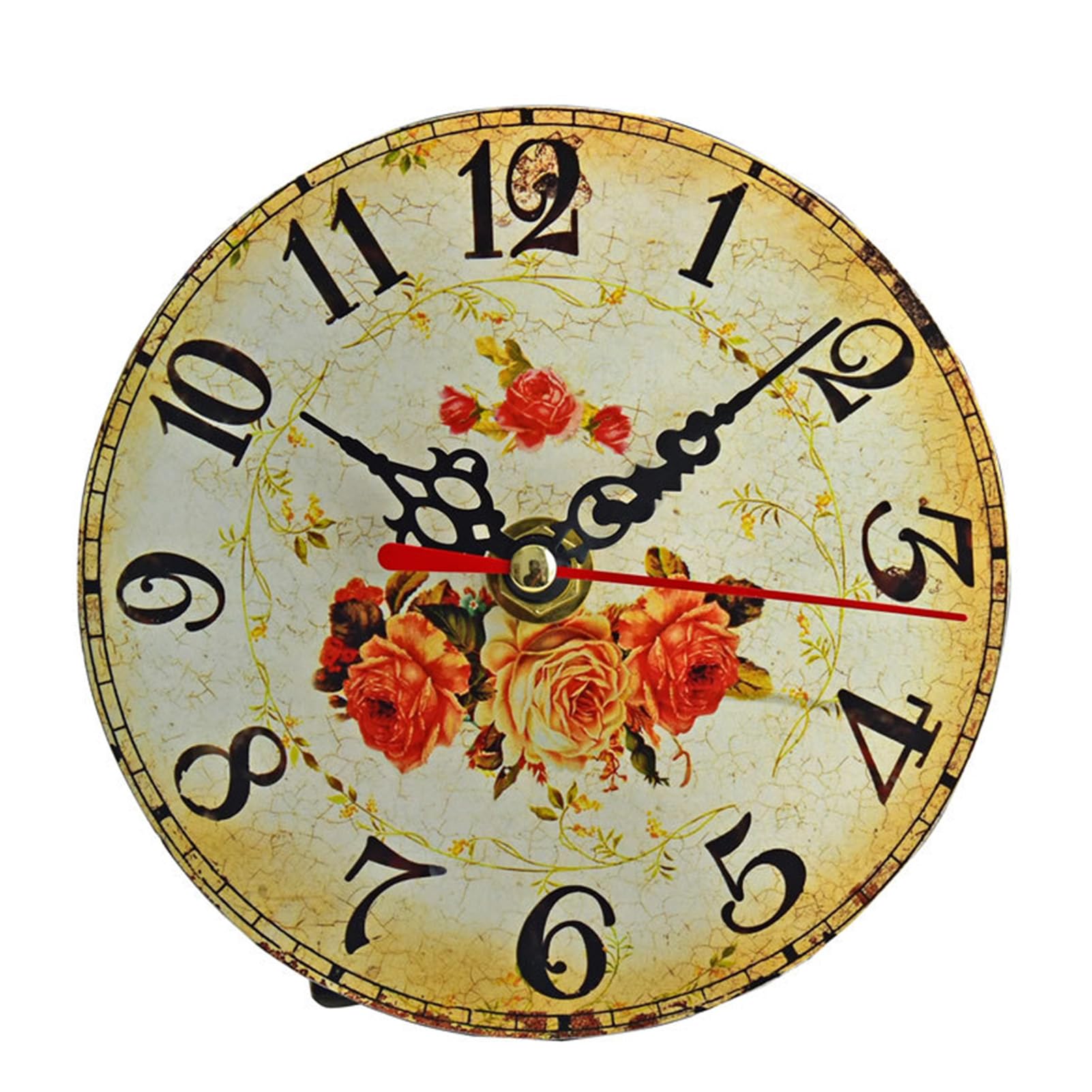TUOYIBO 4.8 Inch Small Frameless Density Board Clock, Silent Movement Round Wall Clock, Home Decor Clock, Round Wall Clock
