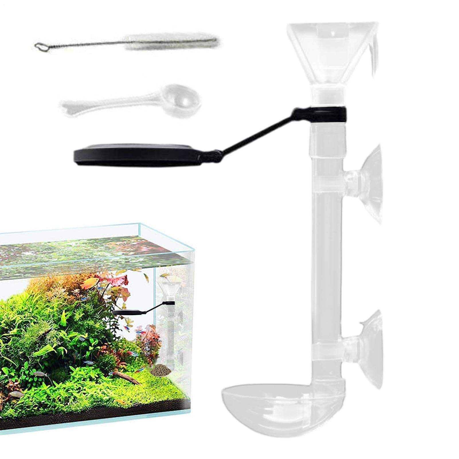 Mangiatoia per acquario Tubo di alimentazione telescopico Dispenser Contagocce per alimenti direzionale trasparente