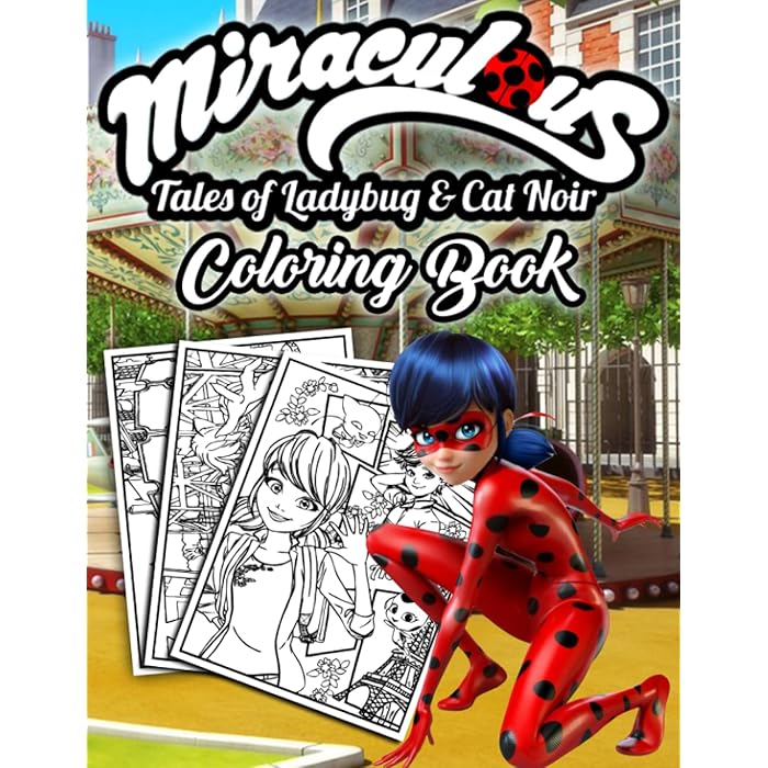 Buy Miraculous Tales Of Ladybug & Cat Noir Coloring Book: 60 One Sided