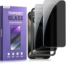 ruwa Privacy Screen Protector for iPhone 15 Plus/16 Plus [6.7 Inch][2-Pack] Anti-peep Tempered Glass Film with Easy Installation Alignment Frame, 9H Hardness, Scratch Resistant, Case Friendly