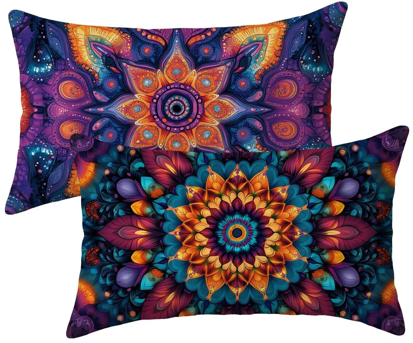 Juego de 2 Funda Cojin 60x120 Lino Violeta Funda de Almohada, Abstracción (5) Fundas de Cojines 60x120, Cojines para Sofa, Fundas Cojin Rectangular, Decoracion Hogar, para Interior y Exteriores k-972