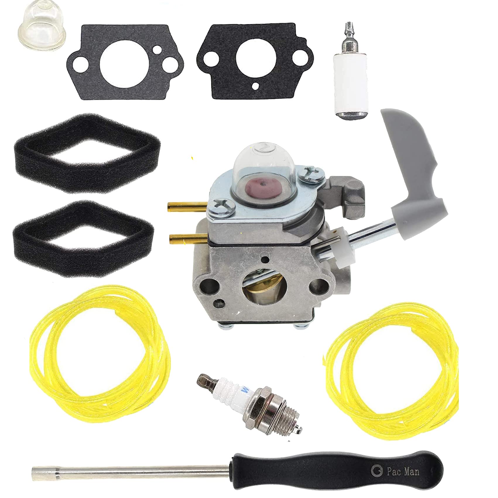 Shnile 308054114 Carburetor AC04122 Fuel Line Kit Compatible with Homelite 308054075 fits 26B Leaf Blower UT09526 with Carburetor Adjusting Tool Air Filter Primer Bulb