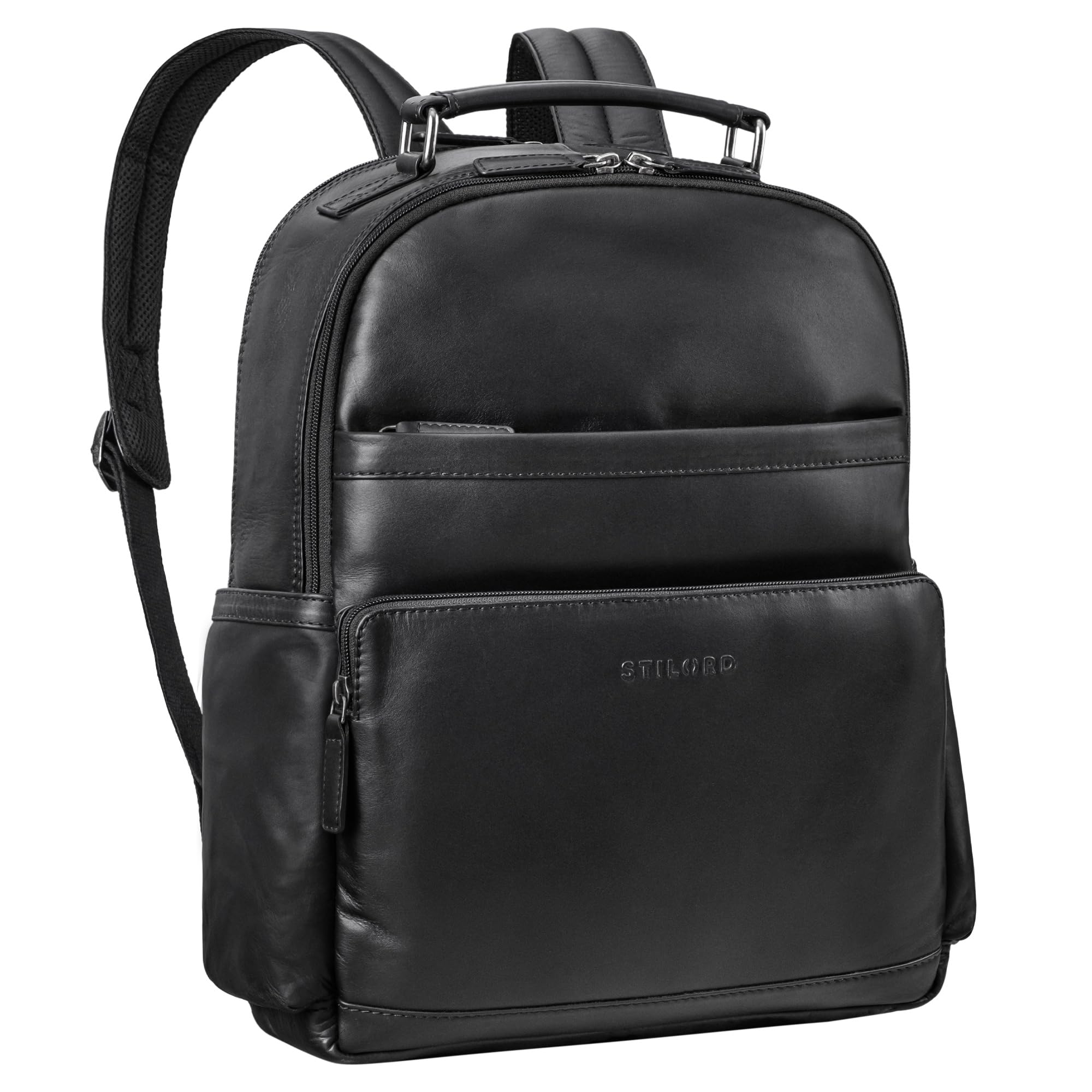 STILORD "Valens" Premium Zaino in Pelle Uomo con Scomparto Laptop 16 Pollici Grande Backpack Zaini Lavoro Business in Cuoio Autentico per Ufficio Viaggio Università Colore:nero