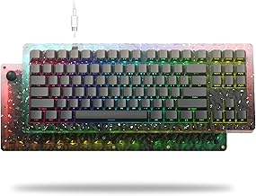 Womier 75% Keyboard CNC Acrylic Clear Mechanical Gaming Keyboard, TKL Custom RGB Key Board with Hot Swappable, Prelubricated Linear Switch Gradual PBT Keycaps for Mac/Win,Black