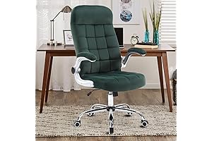 Plush Velvet Office Chair with Wheels