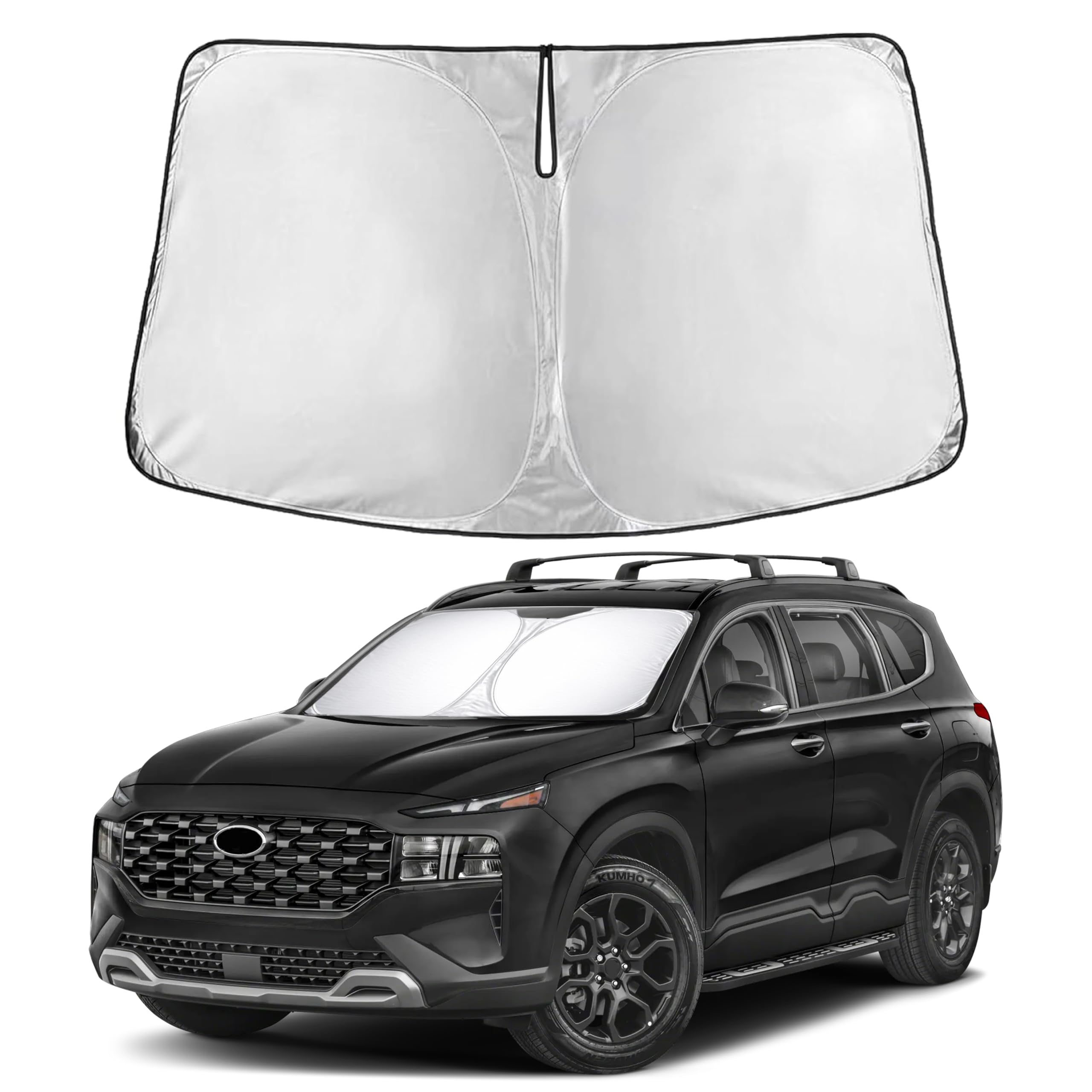 EcoNour Windshield Sunshade Compatible for Hyundai Santafe 2019-2022 2023