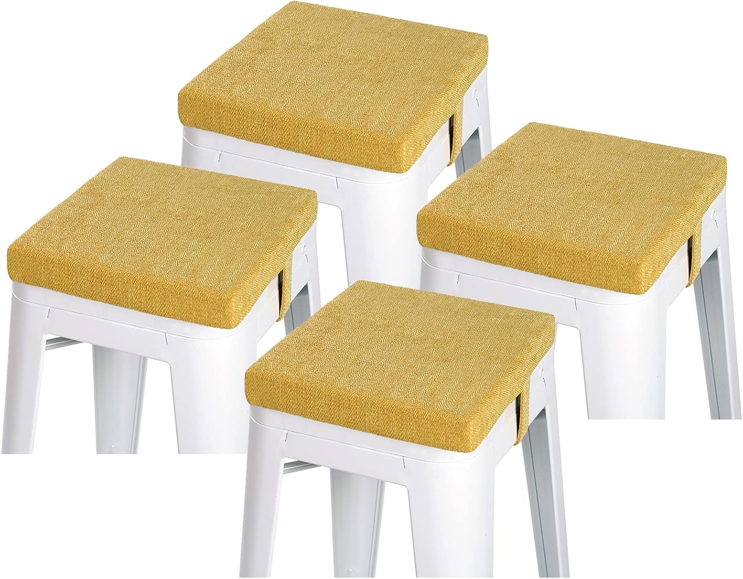 baibu 12x12 Inches Stool Cushion Square with Ties Set of 4