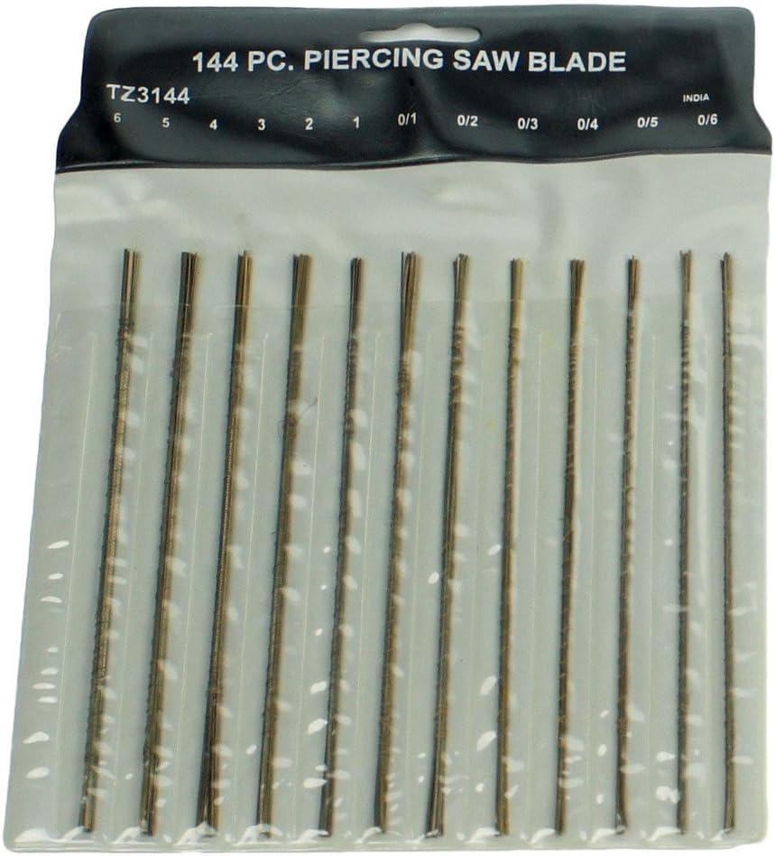 144pc Piercing Saw Blades with 12 Blade Sizes 1/06/0 & 16 Arts