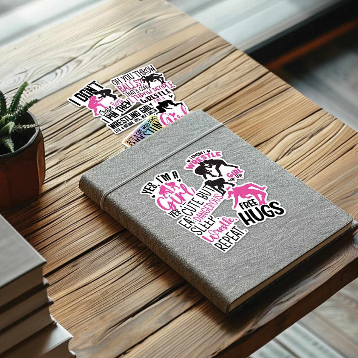 (10pcs) Wrestling Stickers Sheet Funny Wrestle Gifts Sports Lover Wrestler Gifts Funny Multiple Different Design, Waterproof, UV- Resistant, Suitable for Tumbler, Laptop (Wrestling Girl) - Image 7