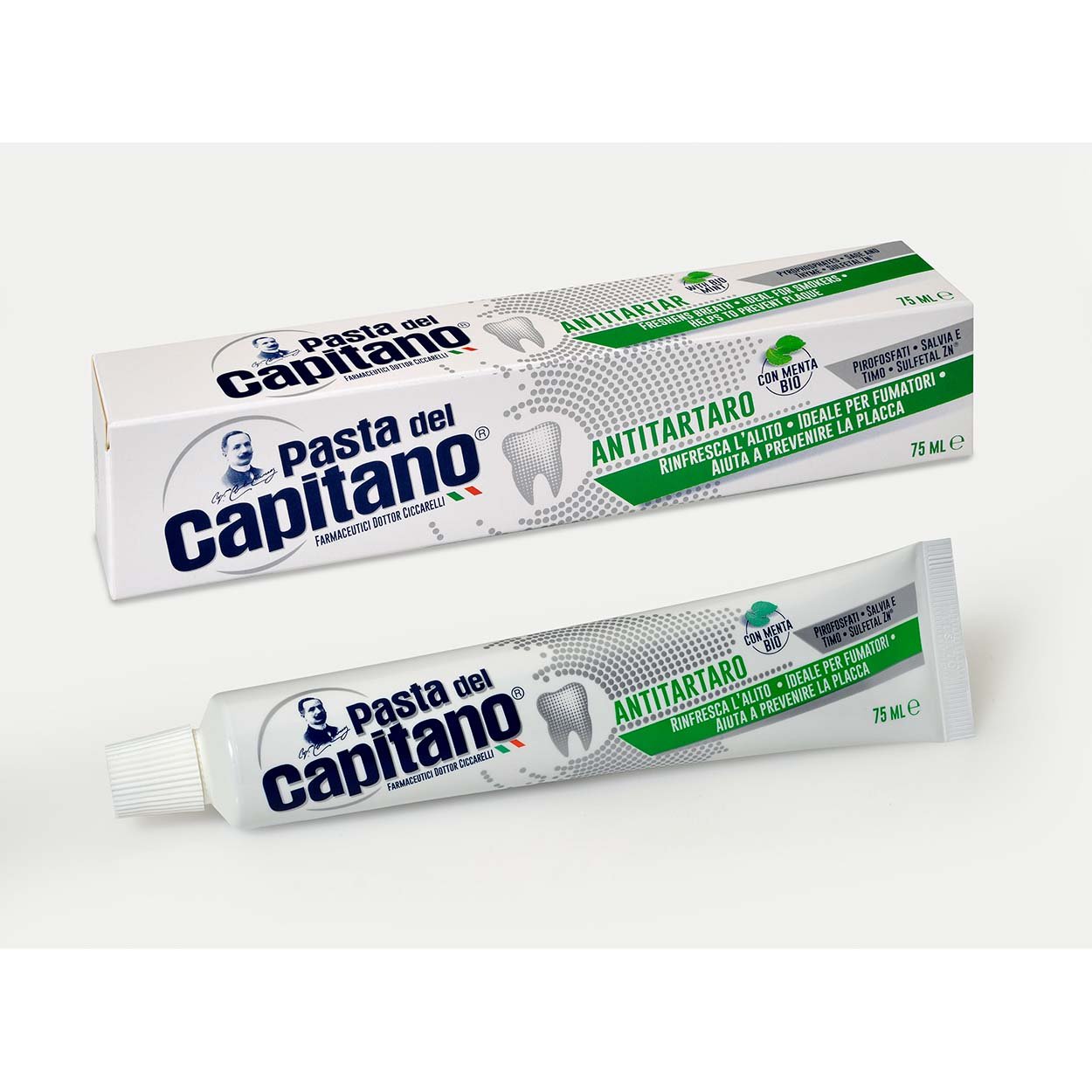 Pasta del Capitano Anti-Tartar Toothpaste 75ml * 2.5 Fluid Ounces (75ml) Tubes, pack of 3