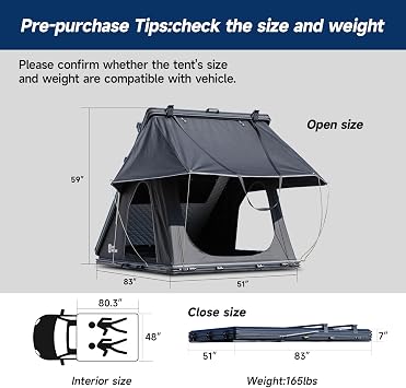 Solar Panel Rooftop Tent Hard Shell with Winter Thermal Layer