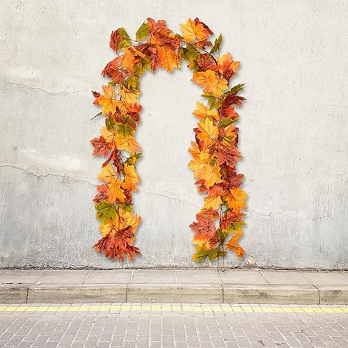Miniatura 3 de Guirnalda de hojas de arce de otoño, guirnalda de plantas de folia, hoja de arce e guirnalda de hojas de arce de otoño para boda, fiesta, hogar