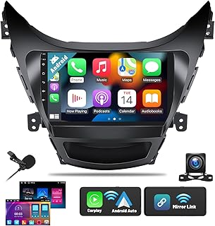 2+32G Android 13 Car Stereo for Hyundai Elantra 2011 2012 2013 Apple Carplay Android Auto Mirror Link Change Wallpaper Theme 9 inch Touchscreen Radio FM RDS HiFi Bluetooth WiFi GPS+ AHD Camera & MIC