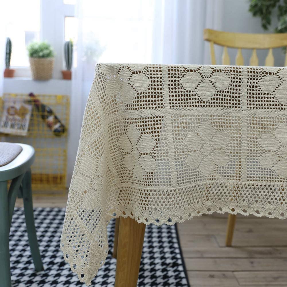 Housse de table à manger beige 140x220 : nappe rectangulaire lavable et essuyable